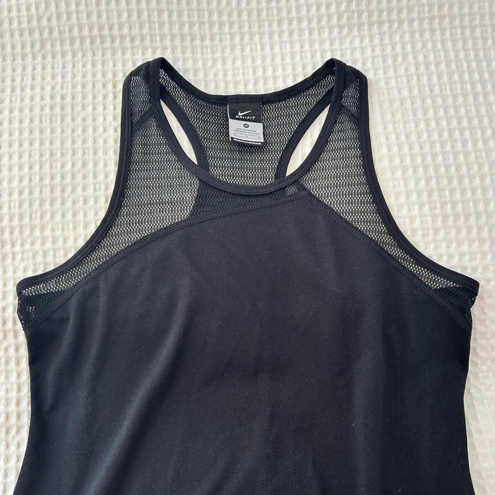 NIKE Dri-FIT Black Mesh Racerback Tank Top - Picture 3 of 5